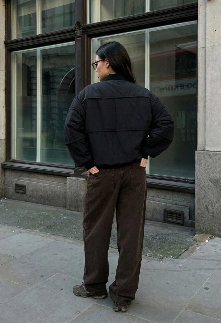 ※OHIS WORKER Жіноча куртка Staff ok black oversize чорна тепла водонепроникна