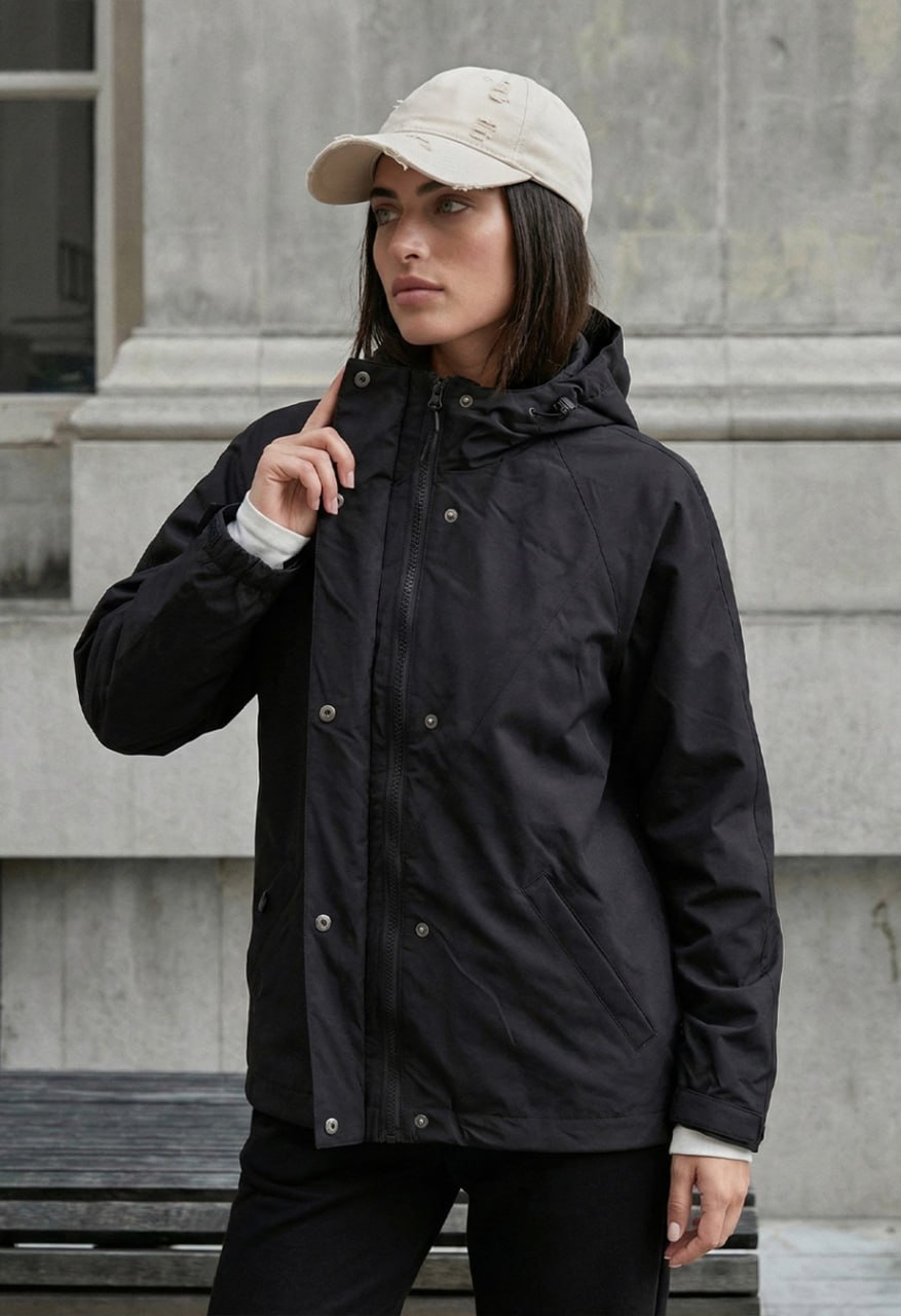 マーク&ロナ Contour Piped Stand Collar Jacket Куртка жіноча Staff st black чорна водонепроникна реглан