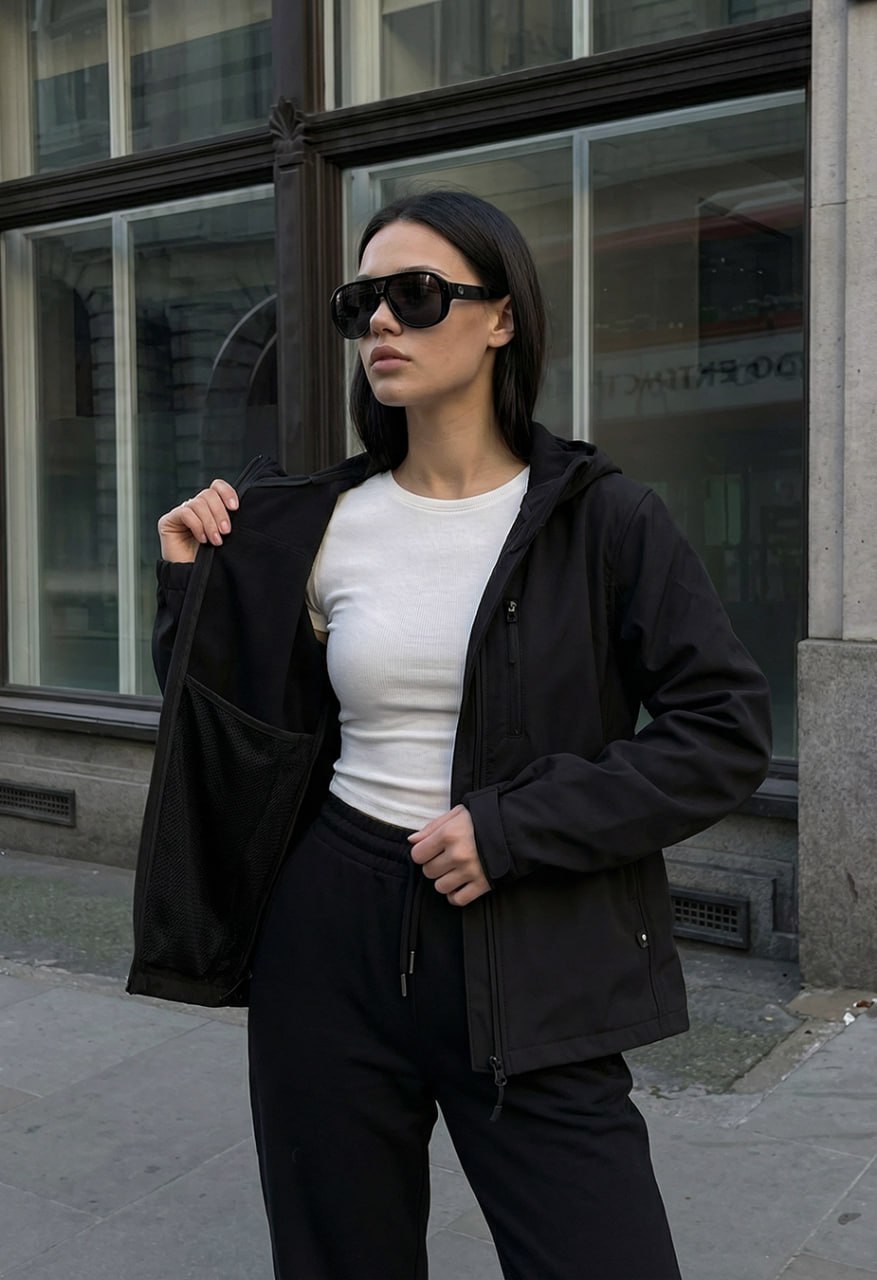 Куртка жіноча Staff um soft shell black чорна демісезонна для