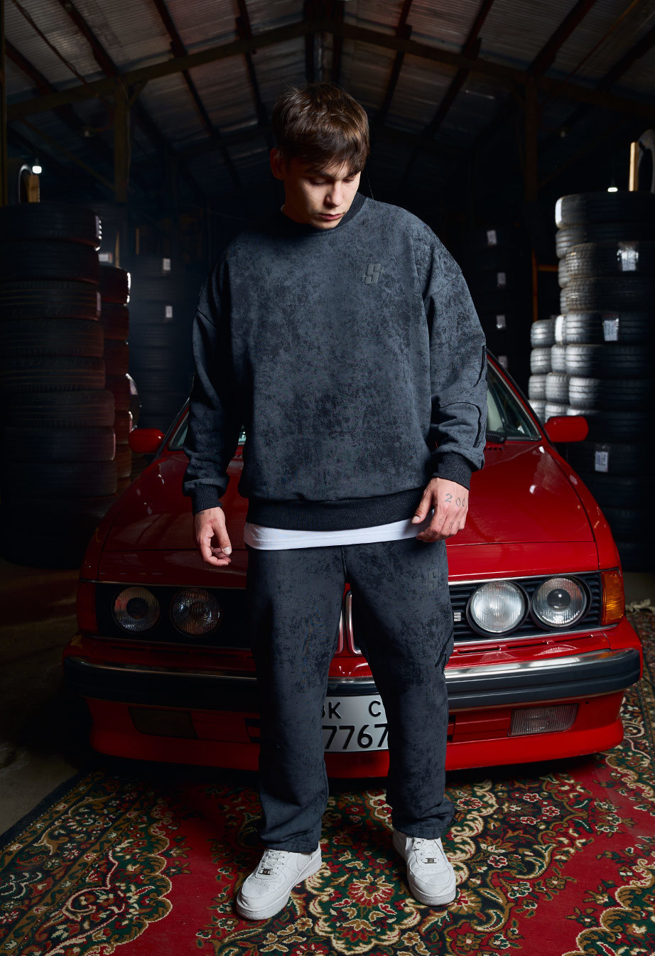 Світшот чоловічий Staff «S» dark gray oversize темно-сірий