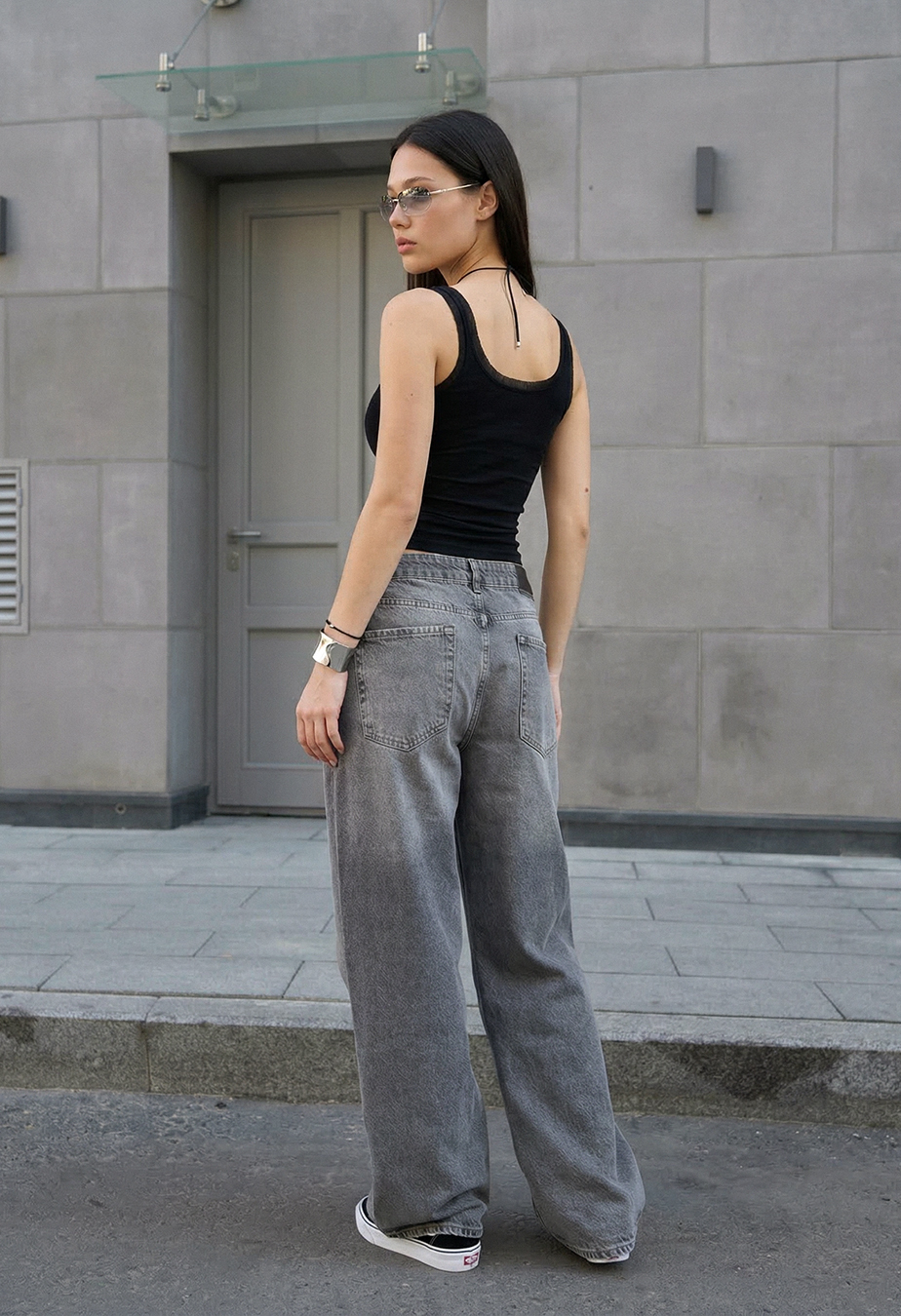 Джинси жіночі Staff 2511 gray baggy сірі широкі для дівчини