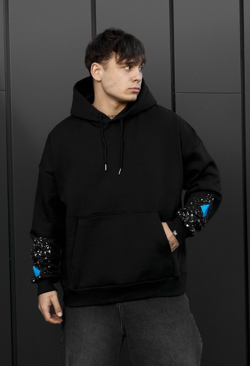 Толстовка чоловіча Staff x Husll motorsport oversize fleece чорна