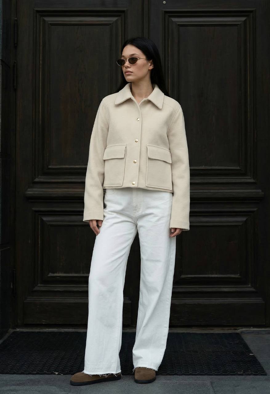 Жіноча куртка Staff sa light beige світло-бежева коротка